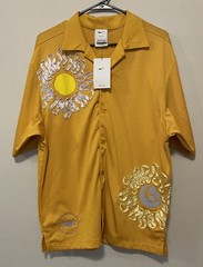 NWT Nike Uphoria Project Button Up Mesh Short Sleeve Shirt DV9676-743 Yellow S