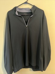 Dunning Golf Shirt Mens XL Blue 1/4 Zip Pullover Jacket Long Sleeve Stretch