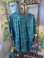 Men’s Pro Player SS Green Striped Athletic T-Shirt | Size L