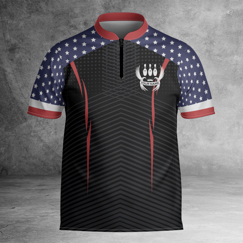 Custom Name Eagle Flag Bowling Jersey Shirt S-5XL For Bowler gallery