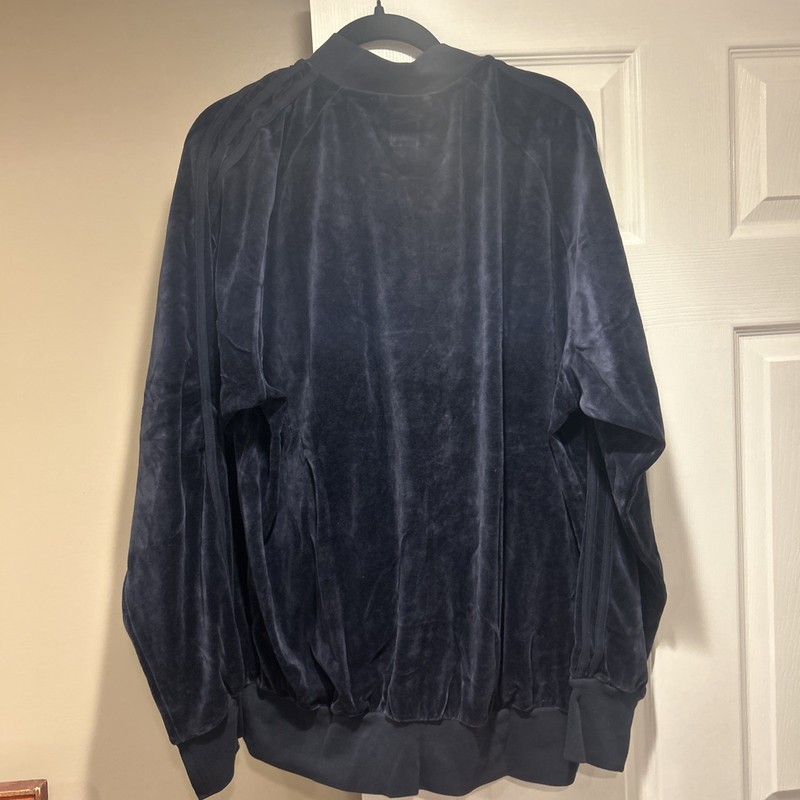 Adidas Mole Velour Track Top Jacket Navy Blue Size XL New Y2K (2002) gallery