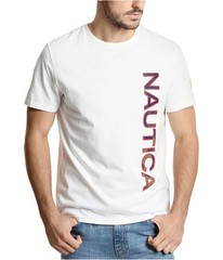 Nautica Mens Applique Logo Basic T-Shirt, white, XL