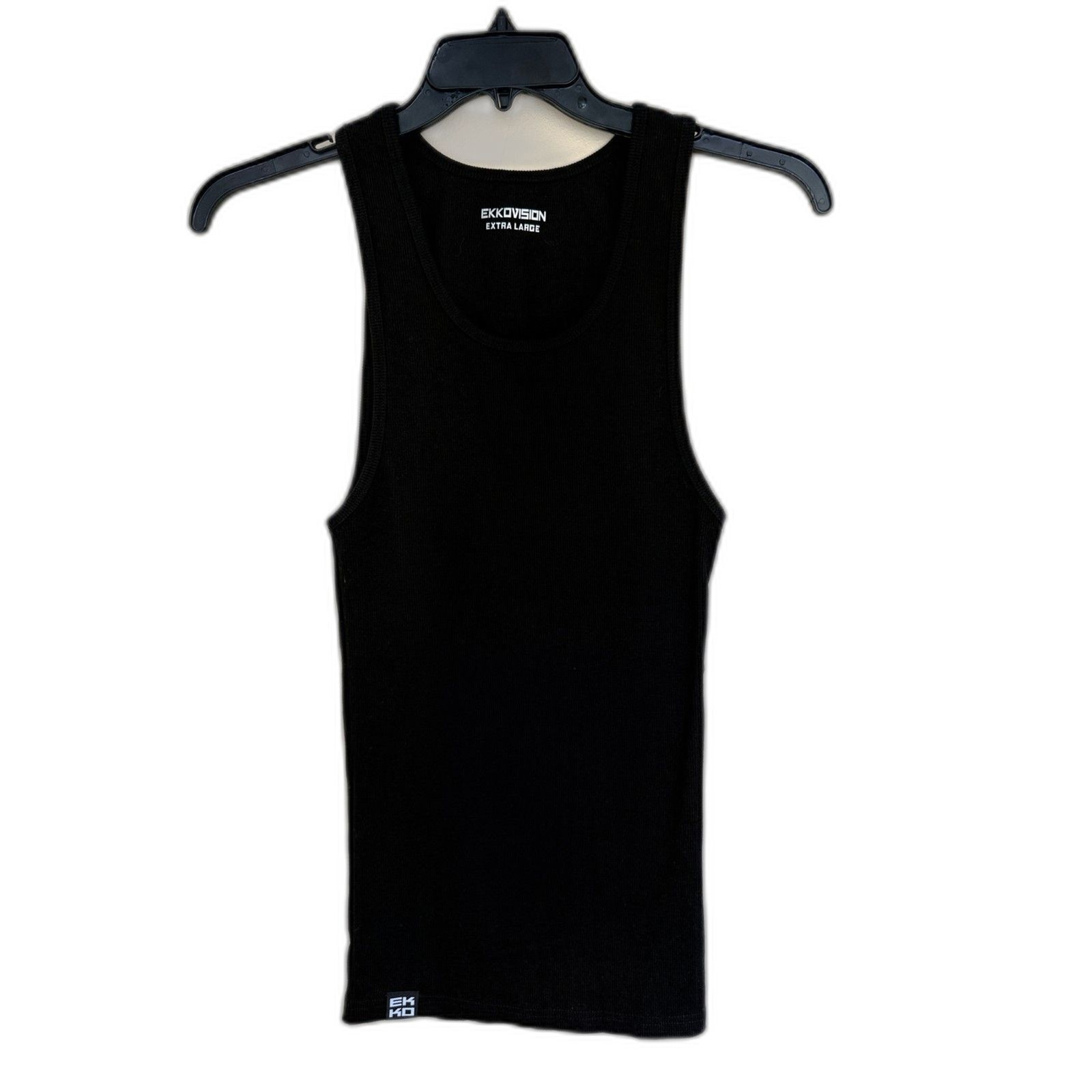 Ekkovision Ribbed Gym Tank Top Black Core Beater XL gallery