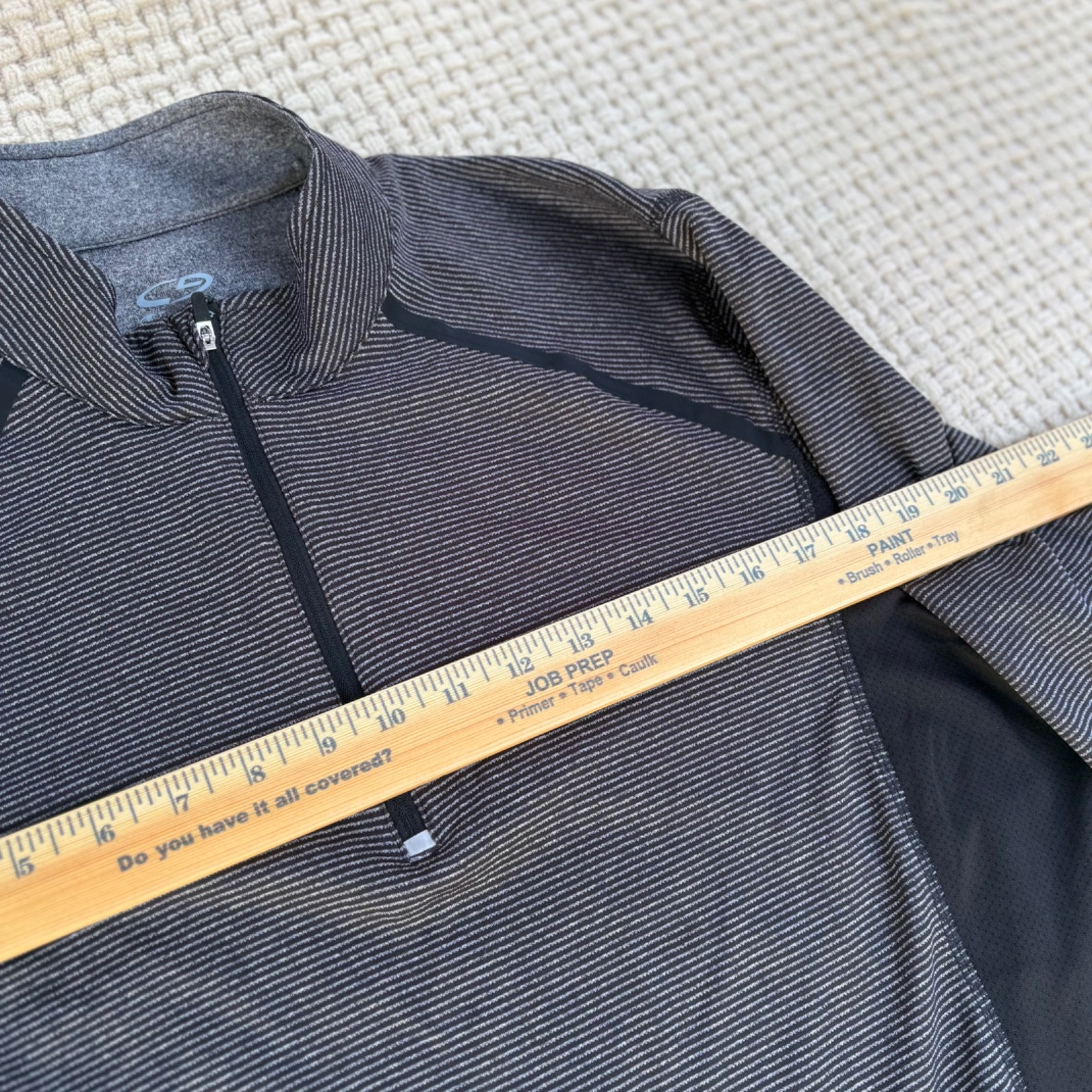 Champion Men's Dark Gray Quarter Zip Long Sleeve Athletic Pullover Shirt Size L gallery