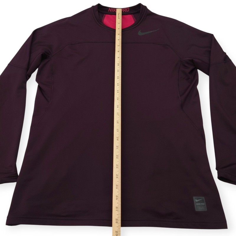 Nike Pro Hyperwarm Training Shirt Mens L Long Sleeve Plum Fitted gallery