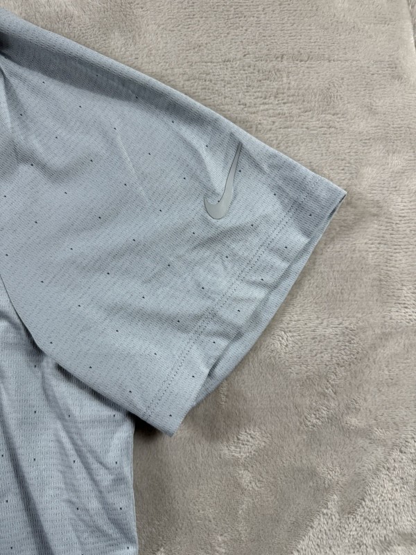 Nike Mens Golf Polo Short Sleeve 1/4 Button Shirt Dri Fit Size XL Light Blue gallery
