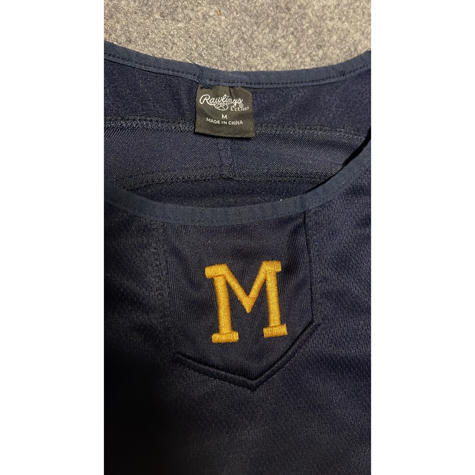 Rawlings Michigan Wolverines Vintage Mens Medium Navy Blue Long Sleeve Training gallery