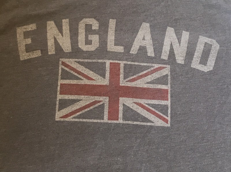 Custom’77 Gray UK England Flag Med T-Shirt Custom SS Crew Tee United Kingdom EUC gallery