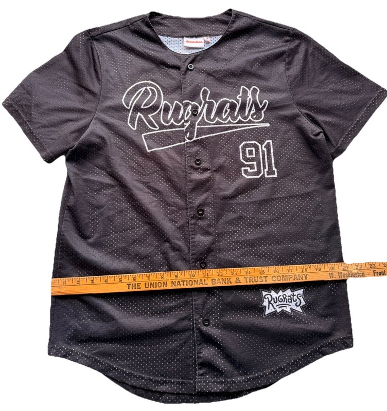 Nickelodeon Rugrats Black Mesh Baseball Jersey Men’s M Big Graphic gallery