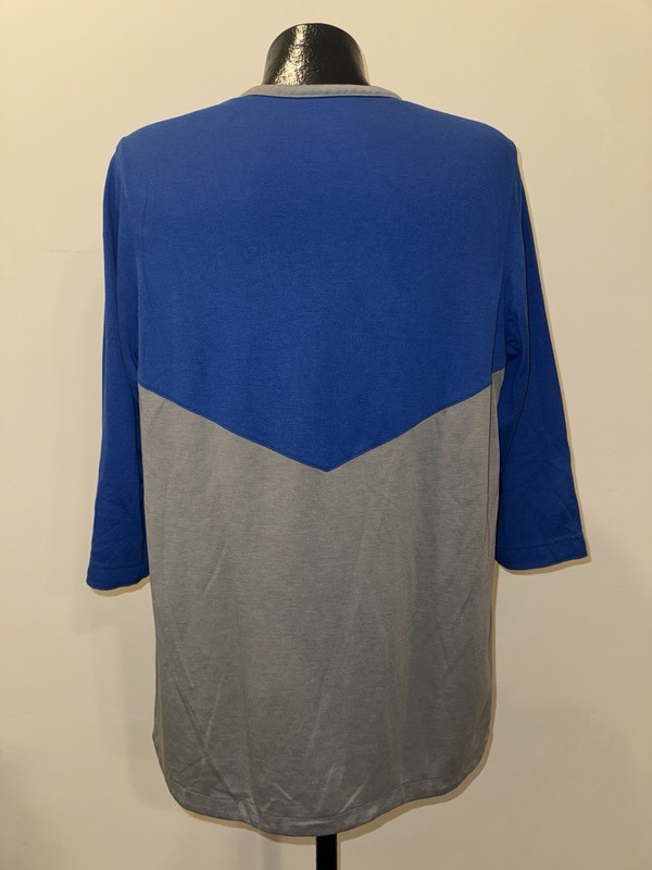Men’s Nike Dri-FIT Baseball Raglan 3/4 Sleeve Gray Blue Polyester T-Shirt L gallery