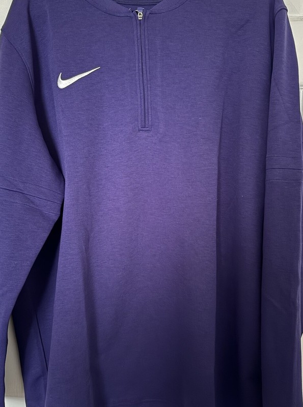 Nike Dri-FIT TEAM Men’s XL Long-Sleeve 1/2-Zip Top Purple/White DV6751-566 NEW gallery