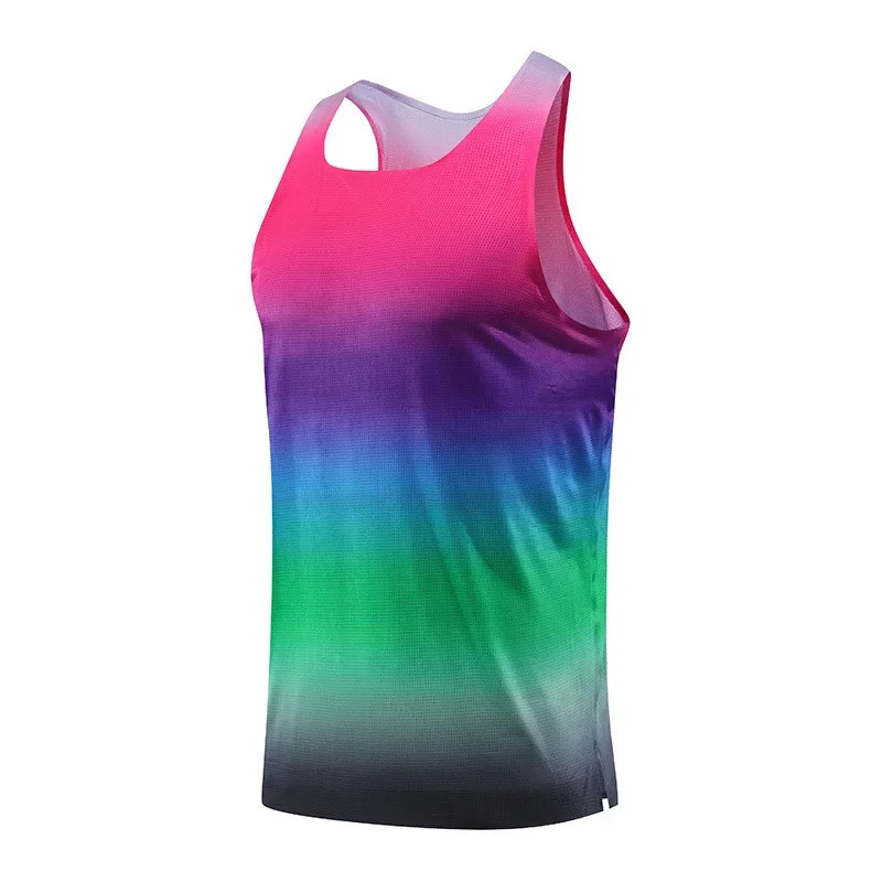 Men's Marathon Running Tank Tops Summer Gym Fitness Sports Sleeveless Vest Loose gallery
