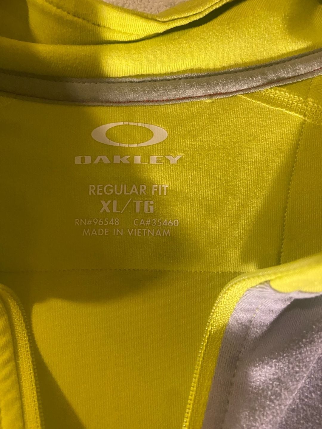 Oakley 1/4 Zip Long Sleeve Performance Pullover Neon Yellow Grey Size XL gallery