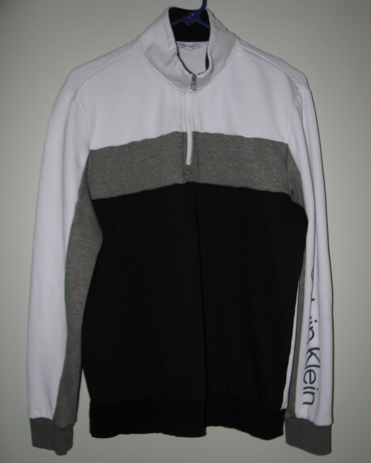 Calvin Klein 1/4 Zip Pullover Sweatshirt Men’s Size M Black White Gray excellent gallery