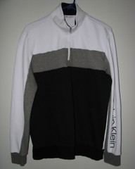 Calvin Klein 1/4 Zip Pullover Sweatshirt Men’s Size M Black White Gray excellent