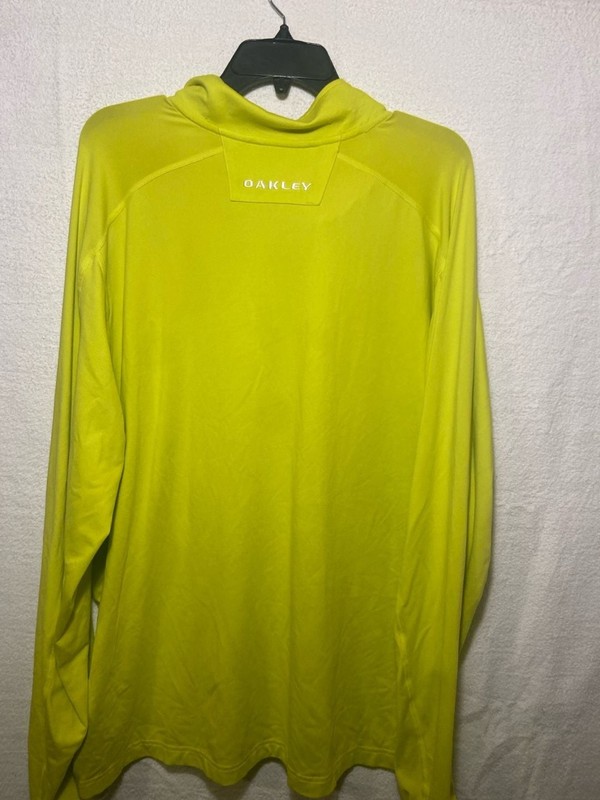 Oakley 1/4 Zip Long Sleeve Performance Pullover Neon Yellow Grey Size XL gallery