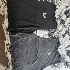 2 Mentality Mens Cutoff Tank Charcoal and Black Size Large Gym Wear Lot