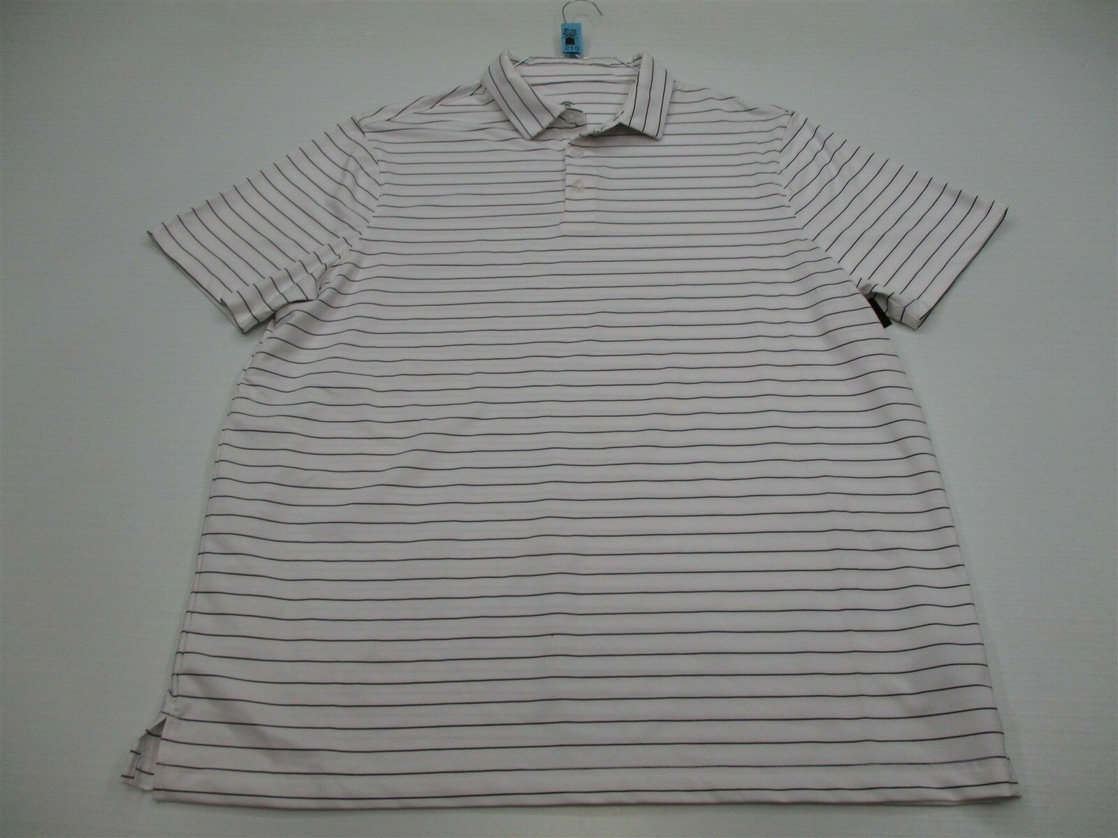 CHAMPION Men's Size XL Athletic GOLF Lightweight White Striped Polo Shirt gallery