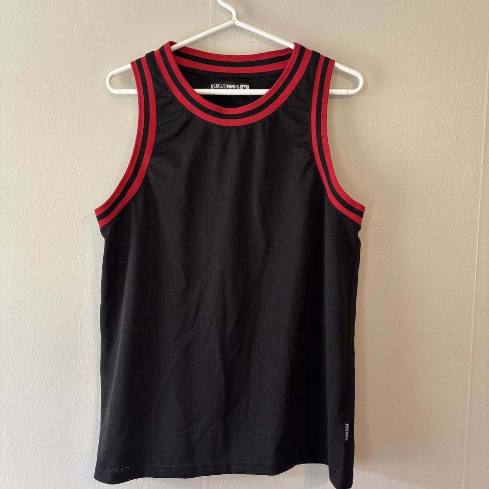 Rebel Minds Mesh Tank Top Men’s Medium Black Red