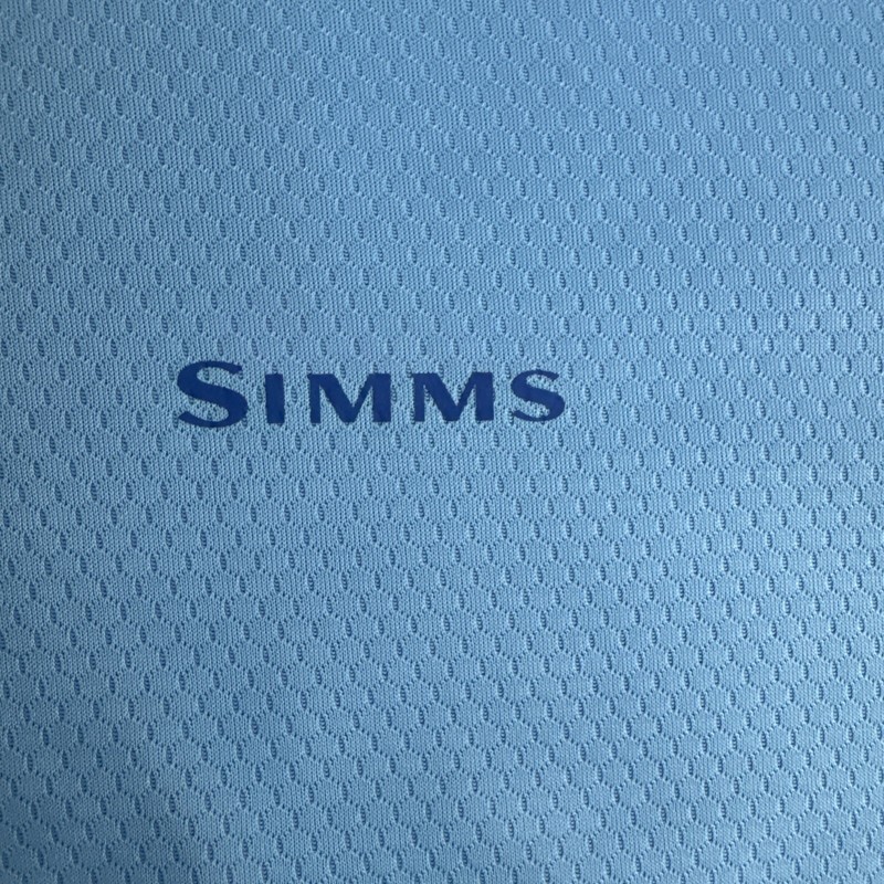 Simms SolarFlex Sz M Blue UPF 50 Fishing Performance Shirt Core Fabric Outdoors gallery