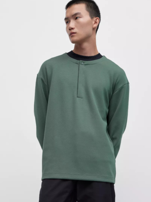 Lululemon Mens Softstreme Oversized Long Sleeve Henley Green XL gallery