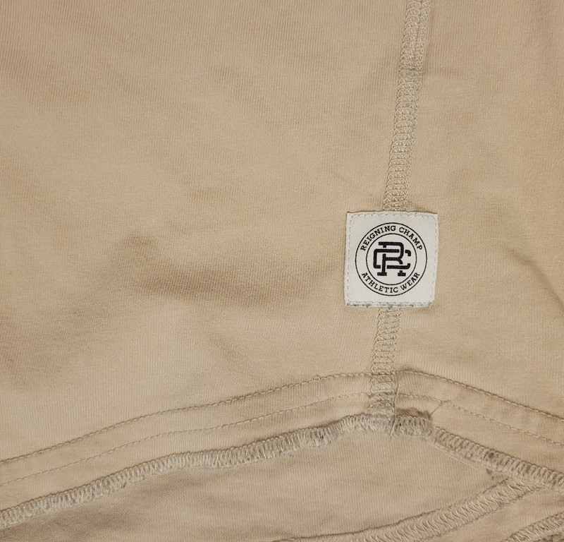 Reigning Champ Men's Activewear T-Shirt Size Large Tan Raglan Cotton Crew Neck gallery
