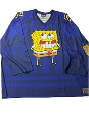 SPONGEBOB SquarePants 01 Graphic Hockey Jersey Men’s XS Blue Nickelodeon NEW