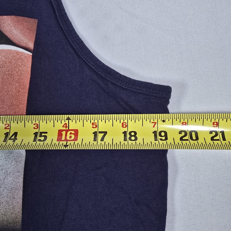 AKOO Brand Navy Blue Tank Top Graphic Print Womens Body w Beachball Mens XL gallery