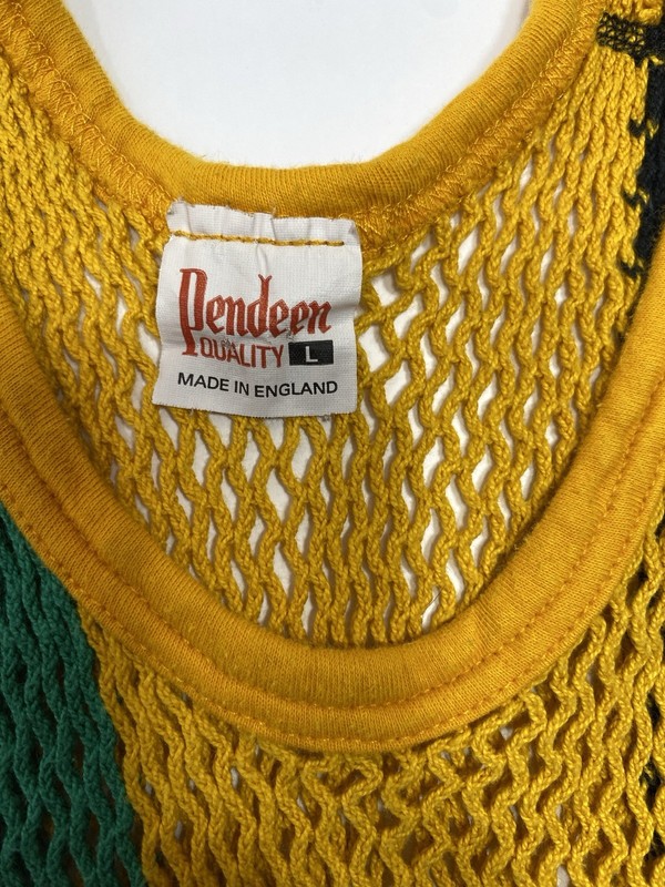 Original Pendeen Rasta String Vest Mesh Mens Cotton Gym Vests Tank Top FishNet gallery