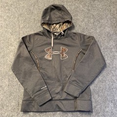 Under Armour Storm 1 Hooded Pullover Mens M Gray Camo Logo Trim
