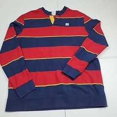 Nike SB Striped Red Blue Yellow Snap Buttons Long Sleeve DA4207-410 Mens Medium