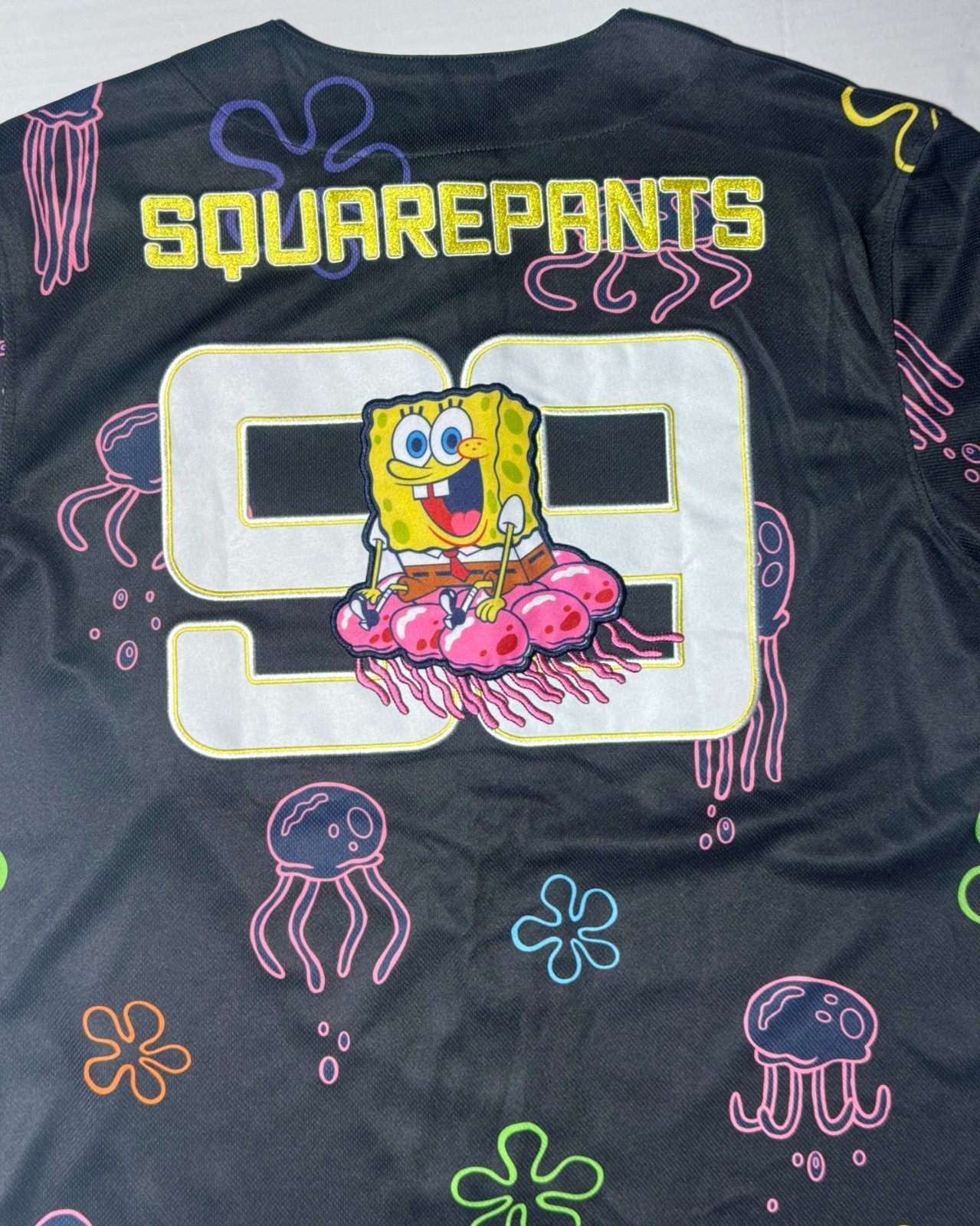SpongeBob Square Pants Jellyfish Jam Baseball Jersey Unisex Size Med NEW gallery