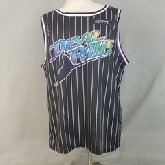 Destroyer.Rocks Jersey Mens XL Black Devil Rays Phillips 35 Pinstripe Basketball