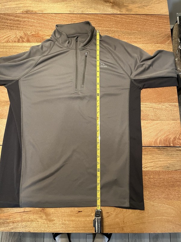 L.L.Bean Men’s Quarter Zip Pullover Gray Performance Athletic Lightweight L Tall gallery