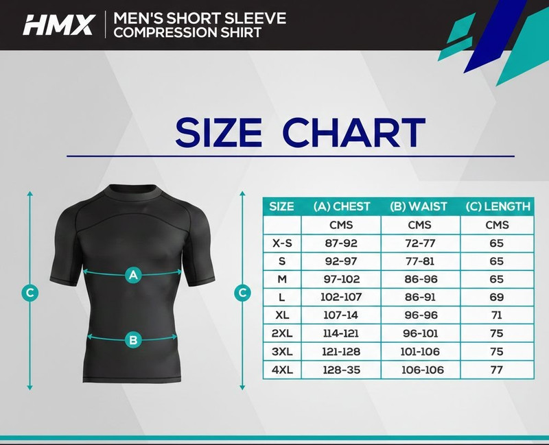 HMX Mens Compression Armour Base Layer Top Short Sleeve Thermal Gym Sports Shirt gallery