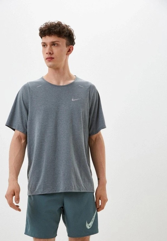 Nike Dri-FIT Rise 365 Mens Running Training Gym Workout Shirt Heather Gray M L gallery