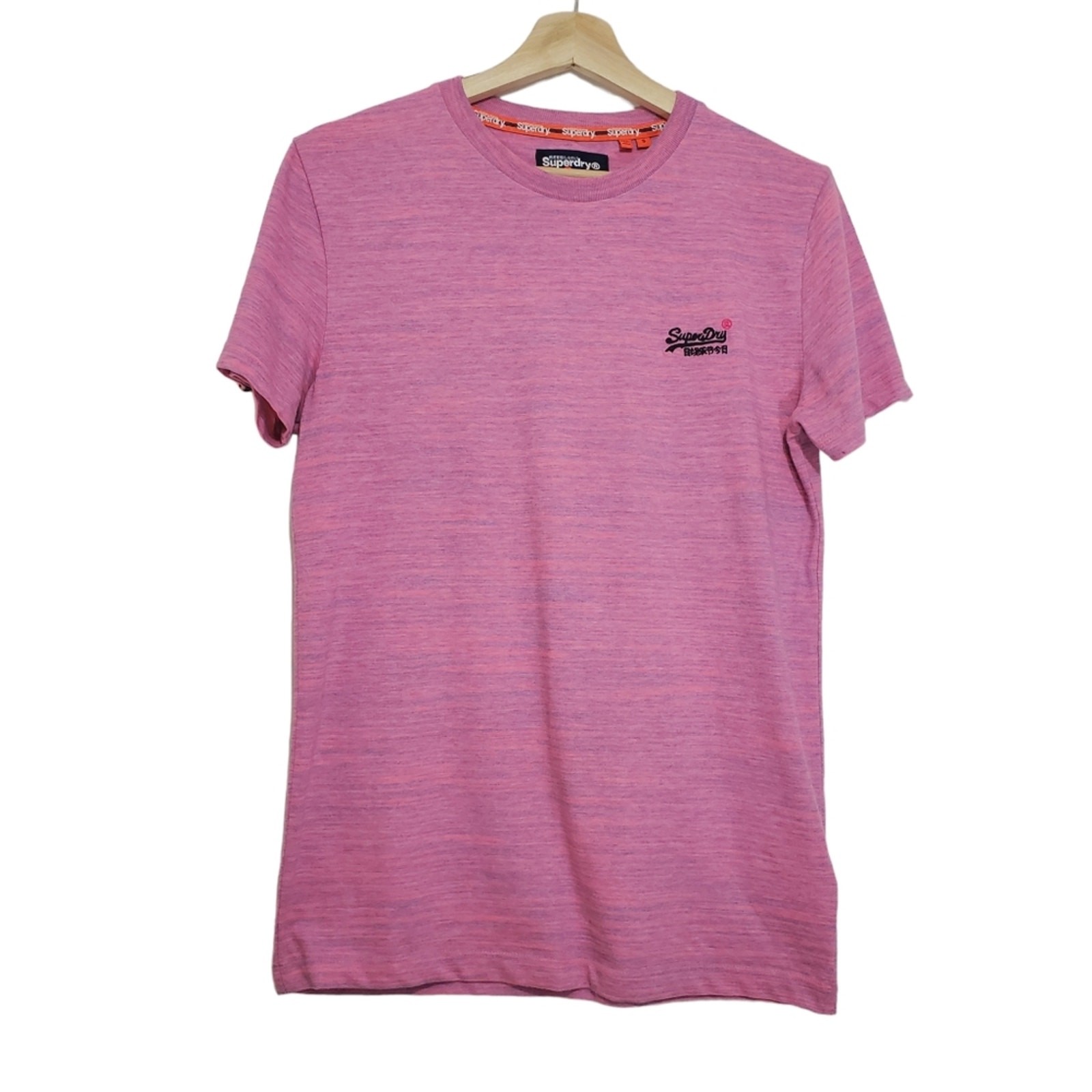 Superdry Size Small Orange Label Marled Pink Athletic Logo Short Sleeve Tee gallery