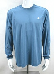 Starter Blue Pullover Long Sleeve Activewear Top Size L RN#70892 100% Polyester