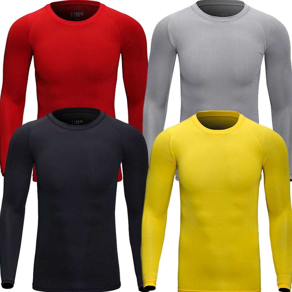 Men's Sports Running Compression Stretch Fitness Dry Long Sleeve Tight T-Shirts gallery