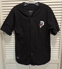 Primitive Skate Boarding Short Sleeve Button Up Jersey Top Sz M Embroidered Logo