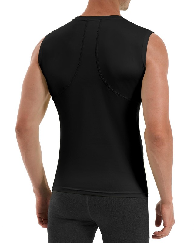 2 Pack Mens Compression Shirt Sleeveless Workout Tank Top Breathable Sports B... gallery