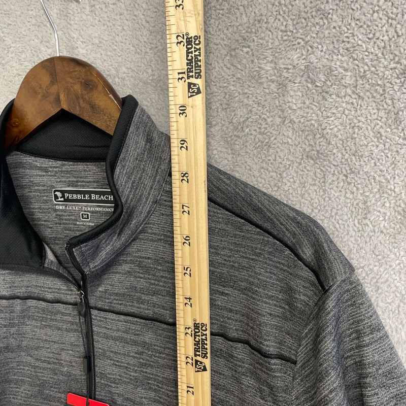 NEW Pebble Beach Men's M Performance Gray Quarter-Zip Pullover Sweatshirt gallery