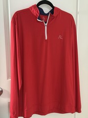 Rhoback Quarter Zip Pullover Red Performance Golf Sport America Flag. mens XL