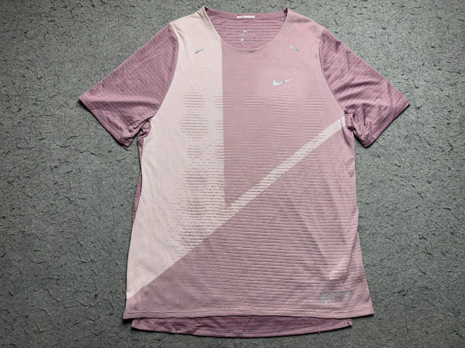 Nike Running Dri-FIT Shirt Mens Large Purple Running Knit Tech Airflow Rise 365 gallery