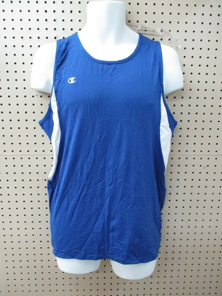 909V3 Champion M313 Men's Double Dry Compression Tank 3X Blue & White