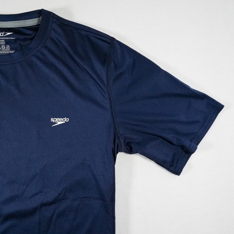 Speedo Men's T-Shirt Navy Blue UPF 50+ Outdoors Beach Active Running Size Large gallery