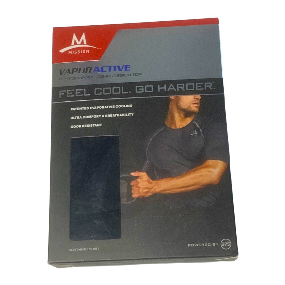 NEW Mission VaporActive Performance Compression Shirt Black XL