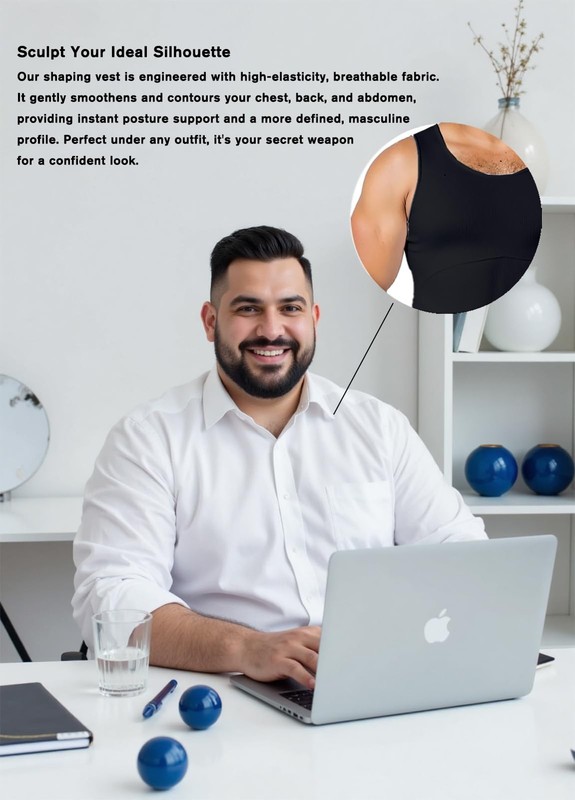 Men's Sleeveless Compression Undershirt Slimming Tummy Control Body Shaper gallery