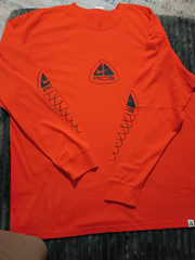 Nike ACG Men’s Orange Long Sleeve Crew Neck thick cotton XXL