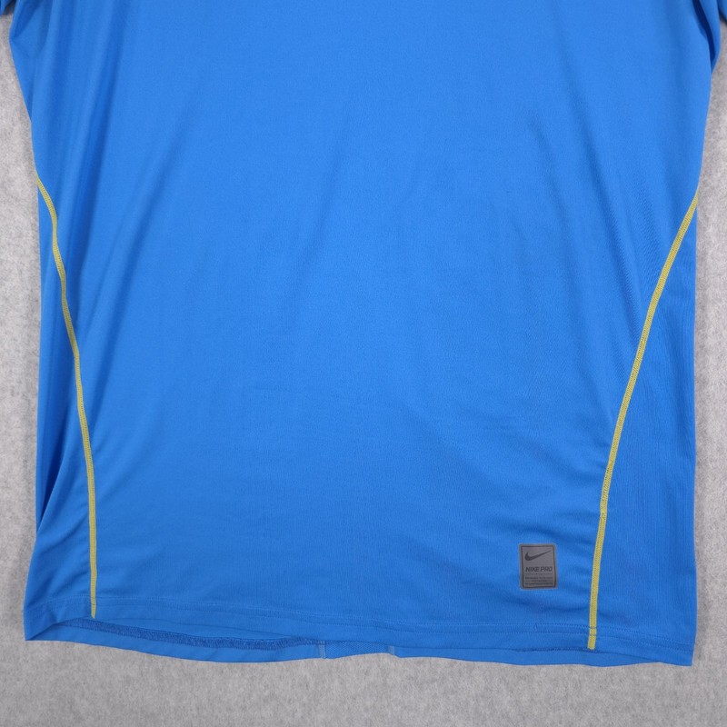 Nike Pro Dri-Fit Fitted Blue Athletic Stretch Gym Workout Shirt Mens Medium gallery